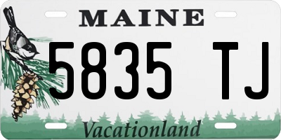 ME license plate 5835TJ