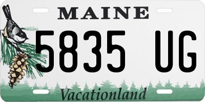 ME license plate 5835UG