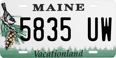 ME license plate 5835UW