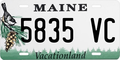 ME license plate 5835VC