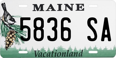 ME license plate 5836SA