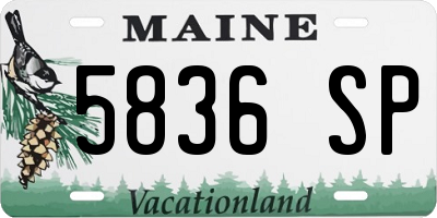 ME license plate 5836SP