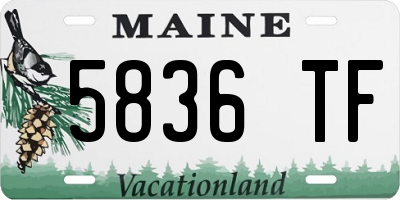 ME license plate 5836TF