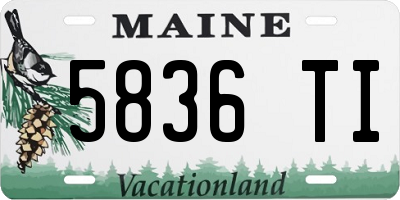 ME license plate 5836TI