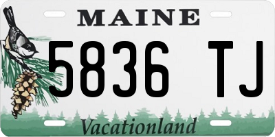 ME license plate 5836TJ
