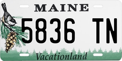 ME license plate 5836TN