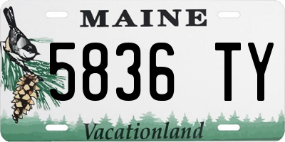 ME license plate 5836TY