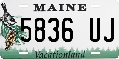 ME license plate 5836UJ