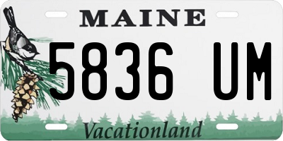 ME license plate 5836UM