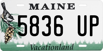 ME license plate 5836UP
