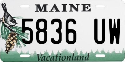 ME license plate 5836UW