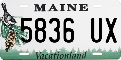 ME license plate 5836UX