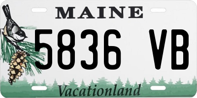ME license plate 5836VB