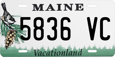 ME license plate 5836VC