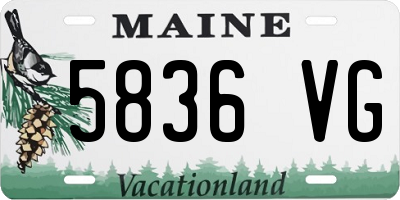 ME license plate 5836VG