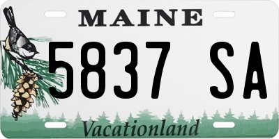 ME license plate 5837SA