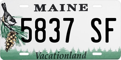 ME license plate 5837SF