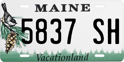 ME license plate 5837SH
