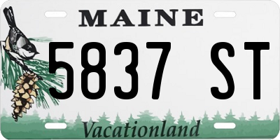 ME license plate 5837ST