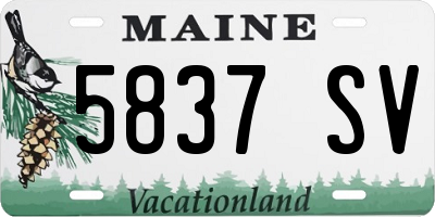ME license plate 5837SV