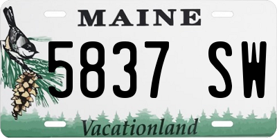ME license plate 5837SW