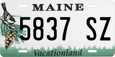ME license plate 5837SZ