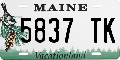 ME license plate 5837TK