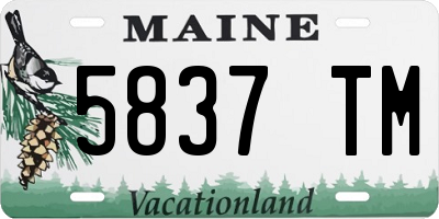 ME license plate 5837TM