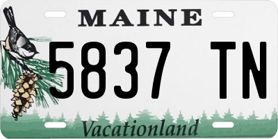 ME license plate 5837TN