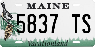 ME license plate 5837TS
