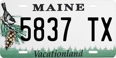 ME license plate 5837TX