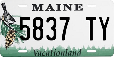 ME license plate 5837TY