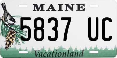 ME license plate 5837UC