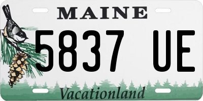 ME license plate 5837UE