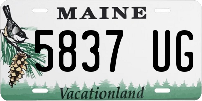 ME license plate 5837UG