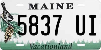 ME license plate 5837UI