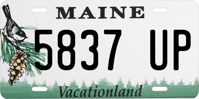 ME license plate 5837UP