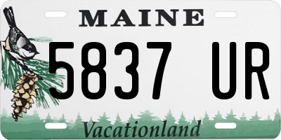 ME license plate 5837UR