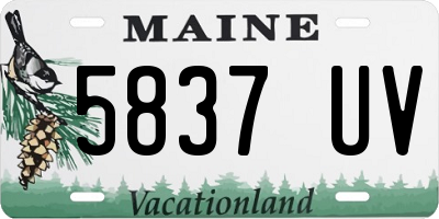 ME license plate 5837UV
