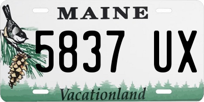 ME license plate 5837UX