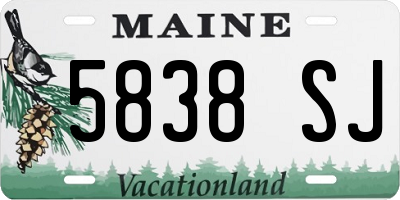 ME license plate 5838SJ