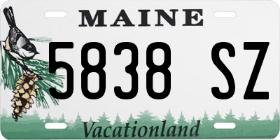 ME license plate 5838SZ