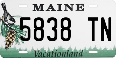 ME license plate 5838TN