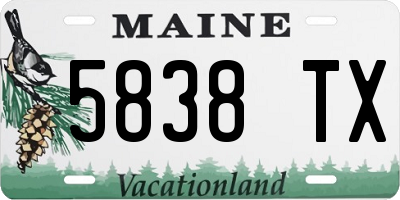 ME license plate 5838TX