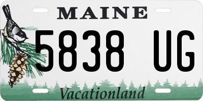 ME license plate 5838UG