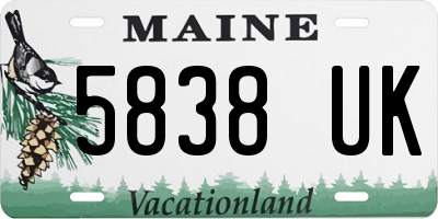 ME license plate 5838UK