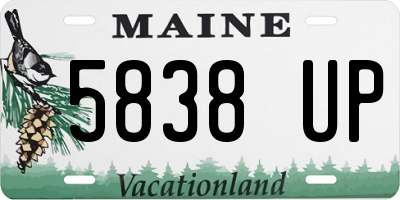 ME license plate 5838UP