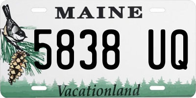 ME license plate 5838UQ