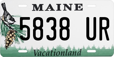 ME license plate 5838UR