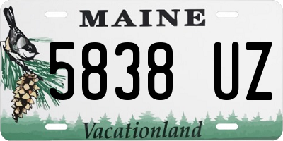 ME license plate 5838UZ